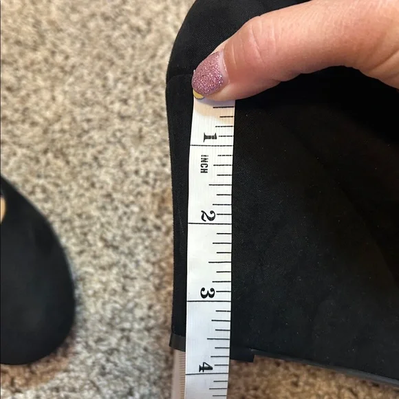 Jessica Simpson Black Suede Cash Solid Slip On Wedge Heels size 8.5 - Picture 16 of 16